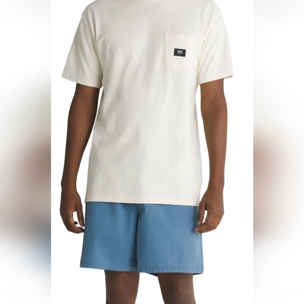 New Vans Relaxed Cotton Shorts Mens Range Walk Shorts Elastic Waist Blue Size S